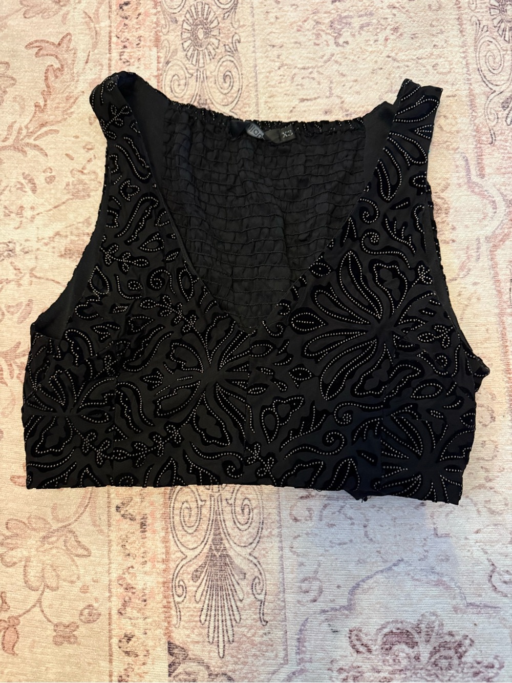 Millau Black Beaded V-Neck Sleeveless Camisole